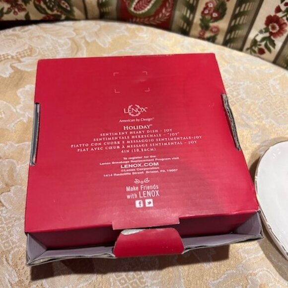 HOLIDAY🎄🎄LENOX “Joy” Sentiment Holiday Heart DISH - Picture 4 of 6